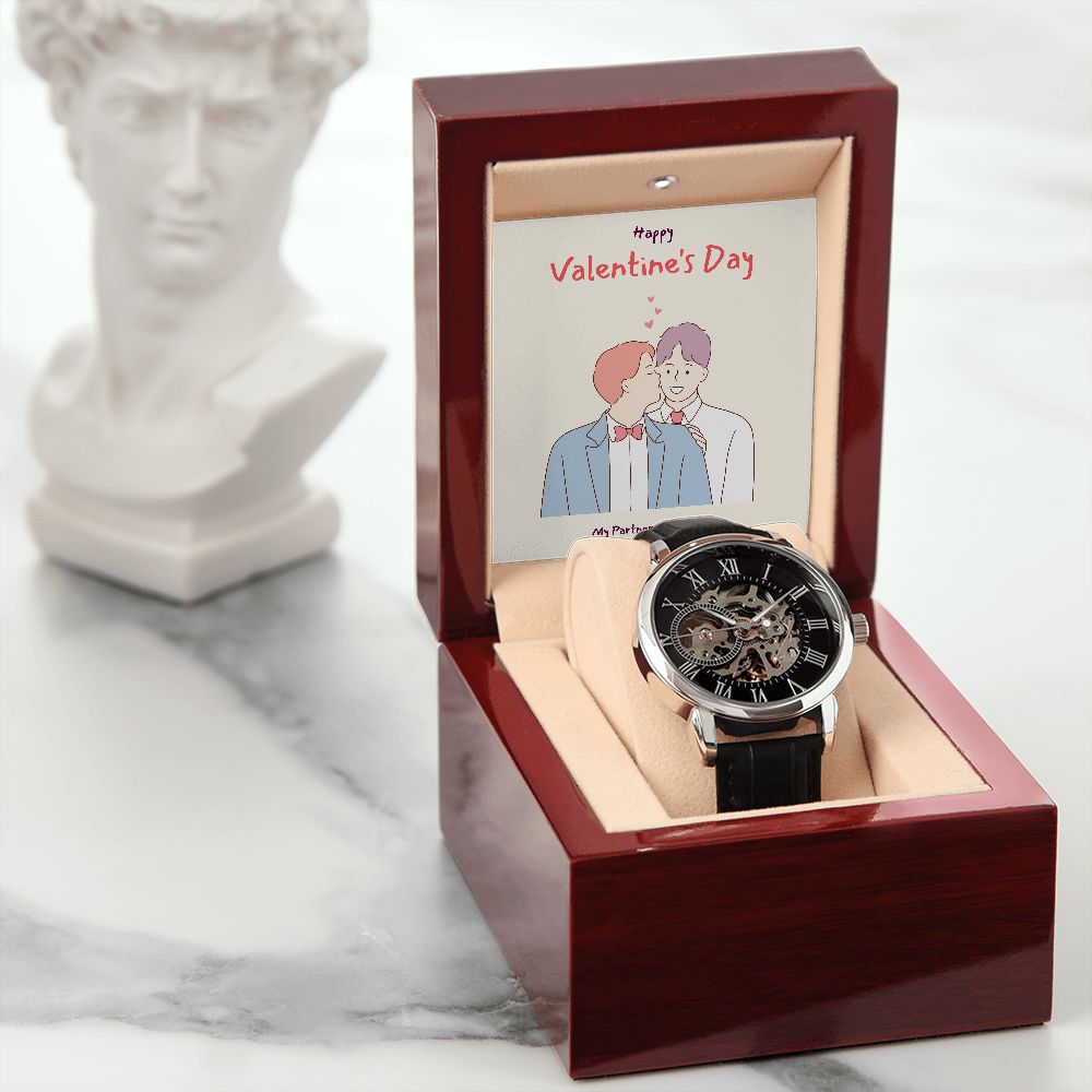 Happy Valentine's | Love has No Gender LGBTQ for Men - Men's Openwork Watch