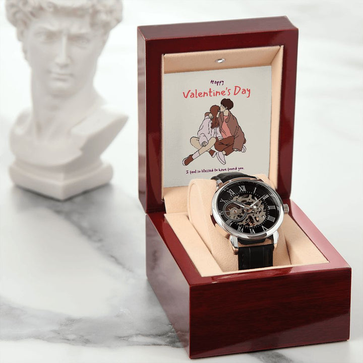 Happy Valentine's Day | I feel so bless to have found you - Men's Openwork Watch