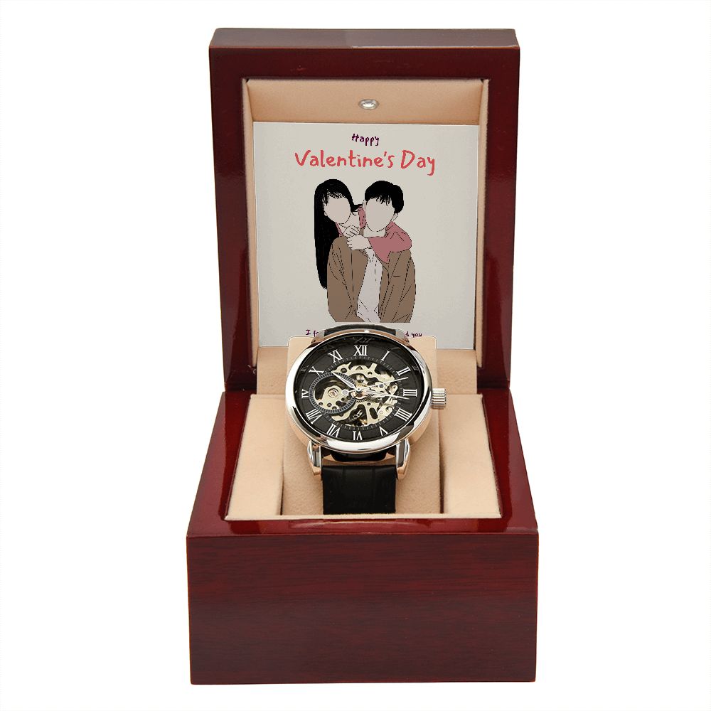 Happy Valentine's Day | Feel So Blessed -  Men's Openwork Watch