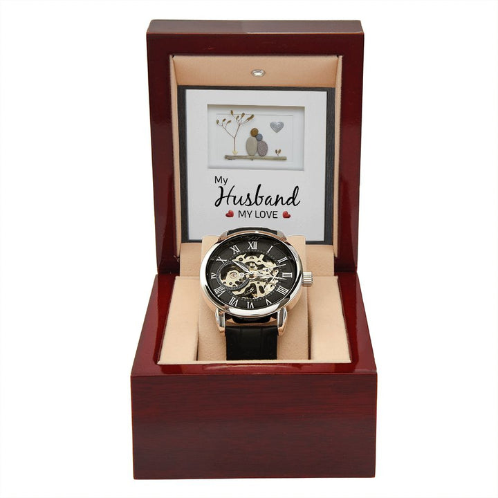 To My Husband | My Husband My Love - Men's Openwork Watch