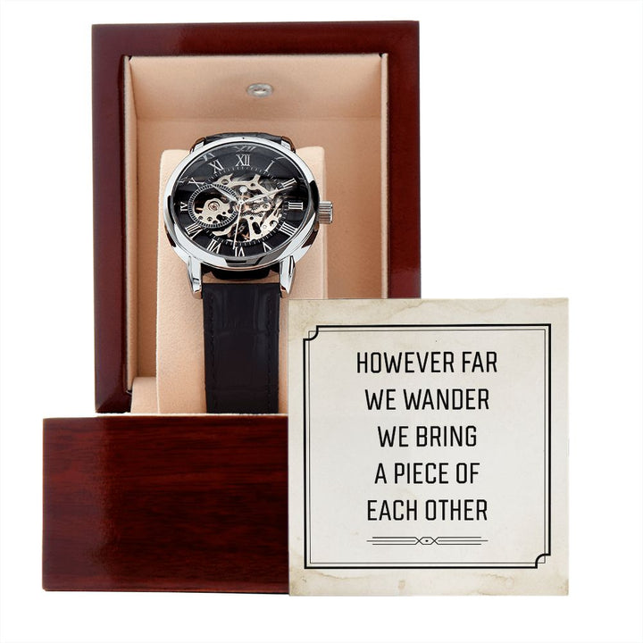 To My Husband | However far we wander - Men's Openwork Watch