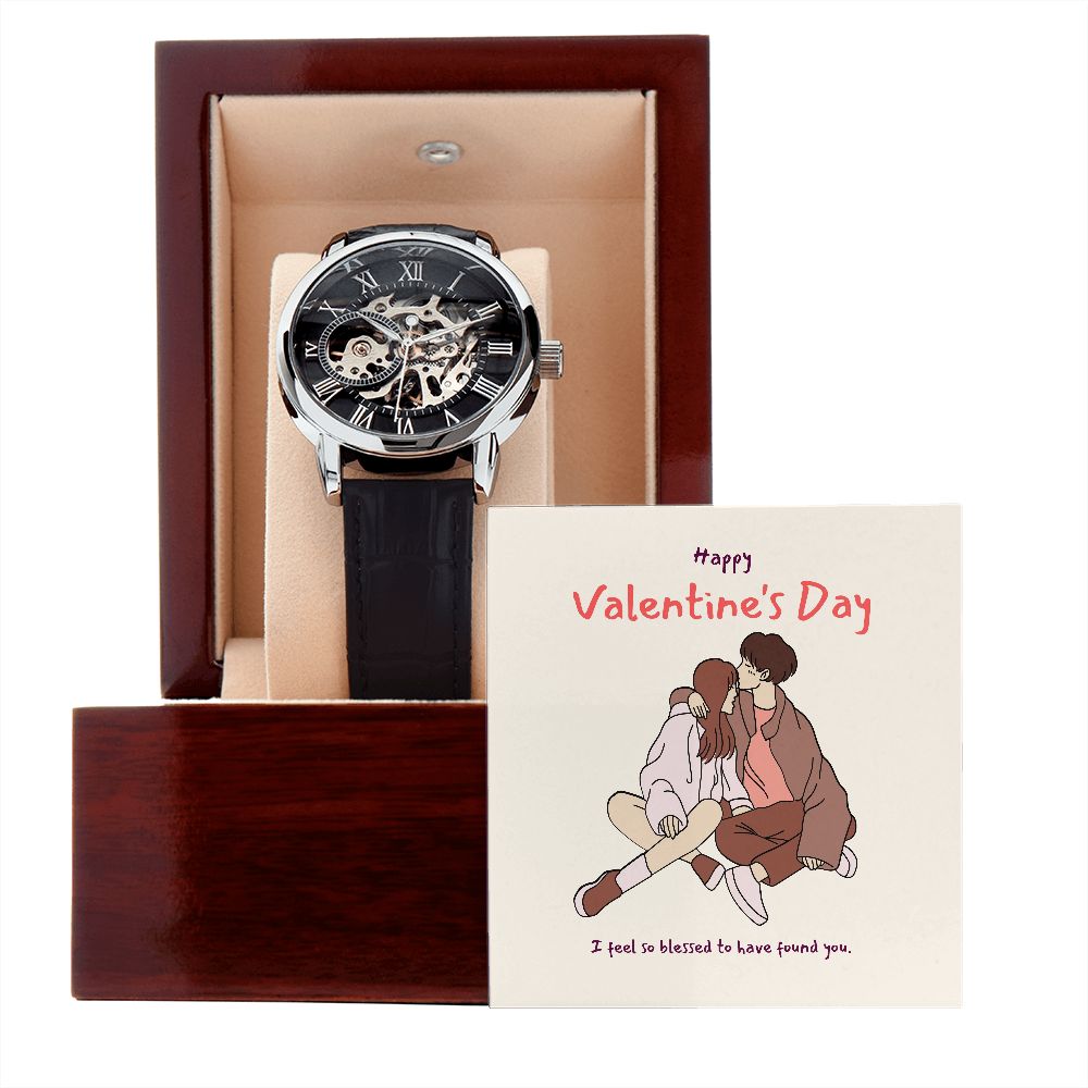Happy Valentine's Day | I feel so bless to have found you - Men's Openwork Watch