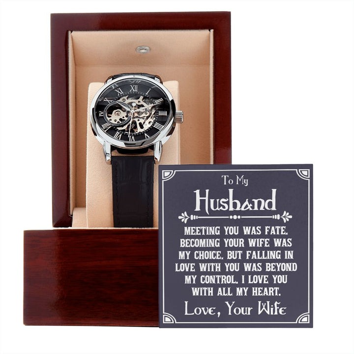 To My Husband | Meeting You was fate - Men's Openwork Watch