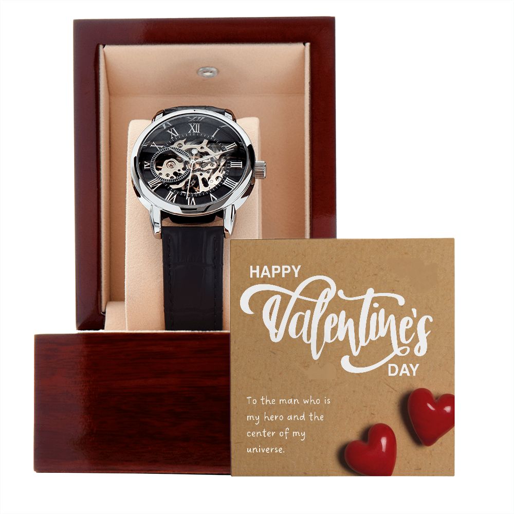 Happy Valentine's Day | Center of My Universe - Men's Openwork Watch
