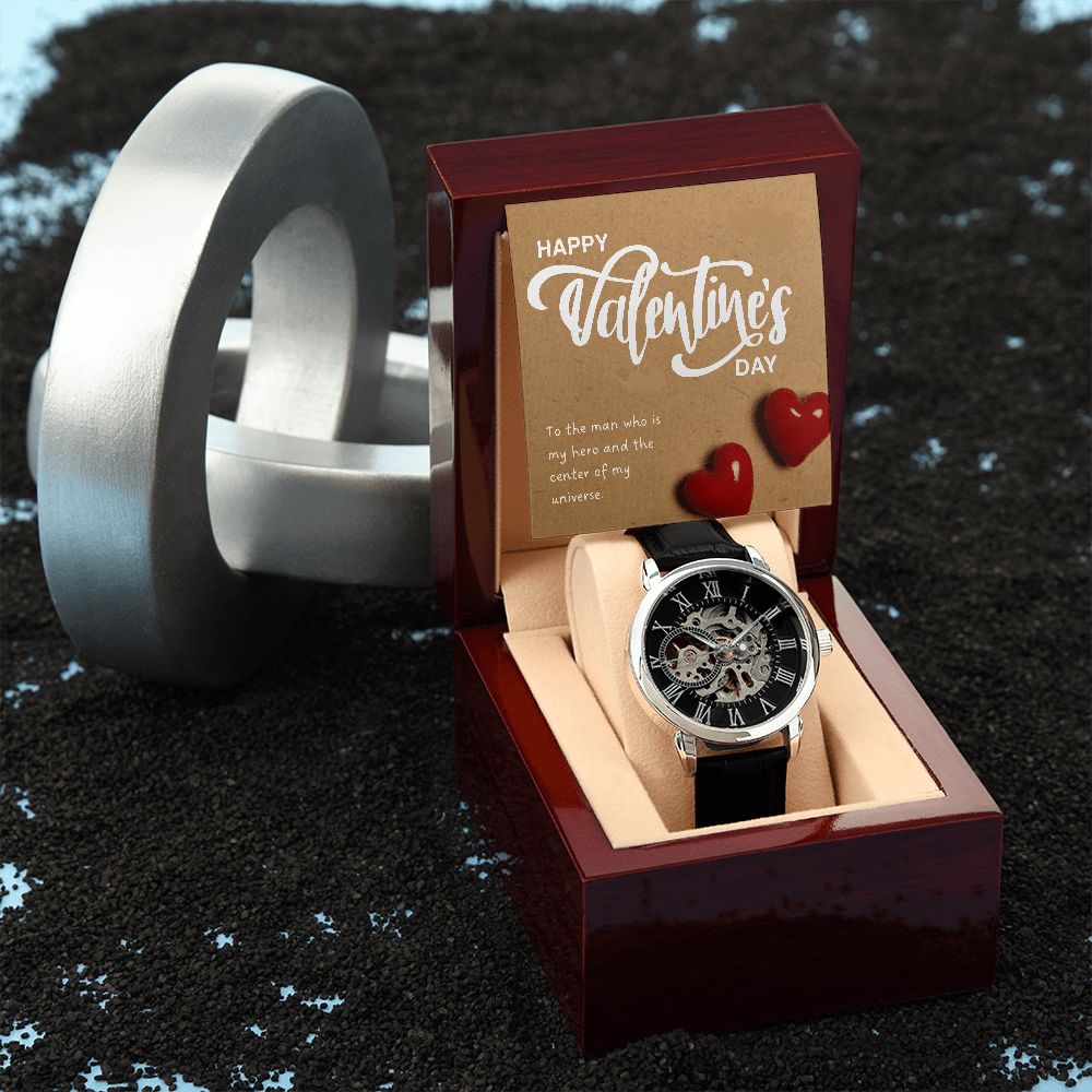 Happy Valentine's Day | You are My World - Men's Openwork Watch