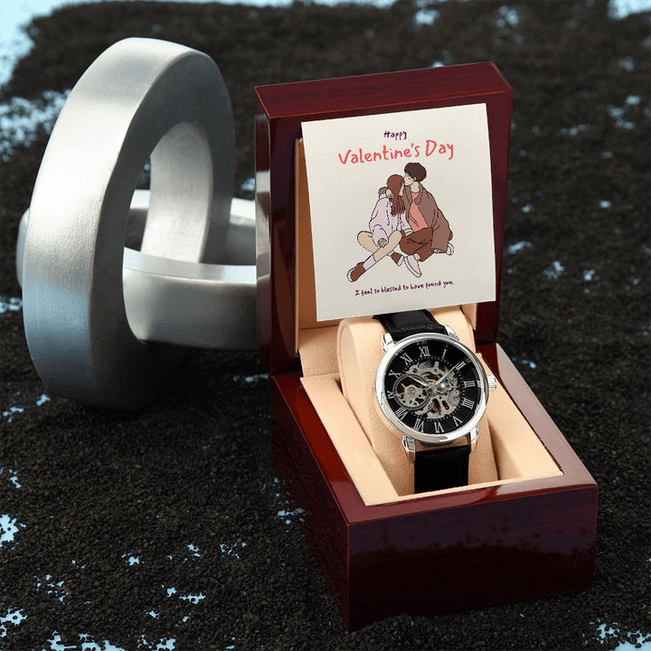 Happy Valentine's Day | I feel so bless to have found you - Men's Openwork Watch