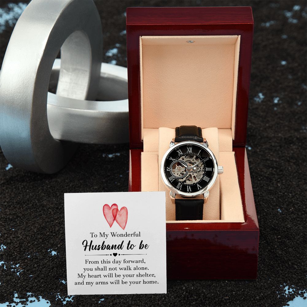 To My Husband | Wonderful Husband - Men's Openwork Watch