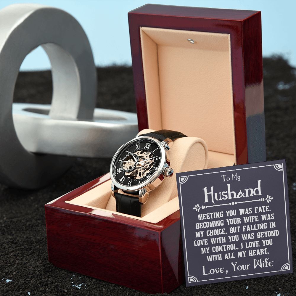 To My Husband | Meeting You was fate - Men's Openwork Watch