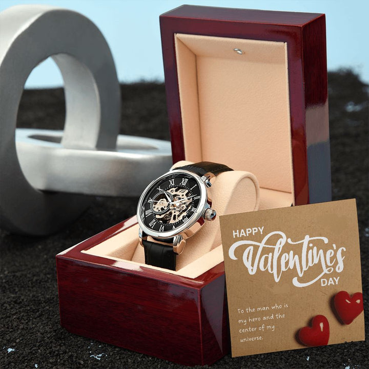 Happy Valentine's Day | You are My World - Men's Openwork Watch