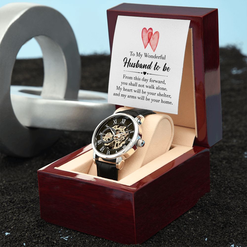 To My Husband | Wonderful Husband - Men's Openwork Watch