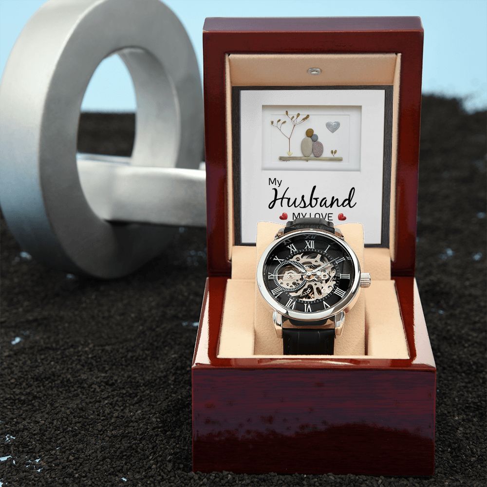 To My Husband | My Husband My Love - Men's Openwork Watch