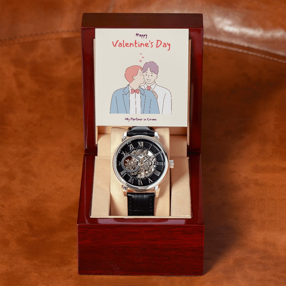 Happy Valentine's | Love has No Gender LGBTQ for Men - Men's Openwork Watch
