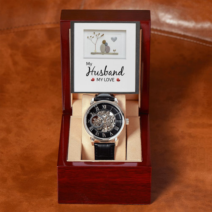 To My Husband | My Husband My Love - Men's Openwork Watch