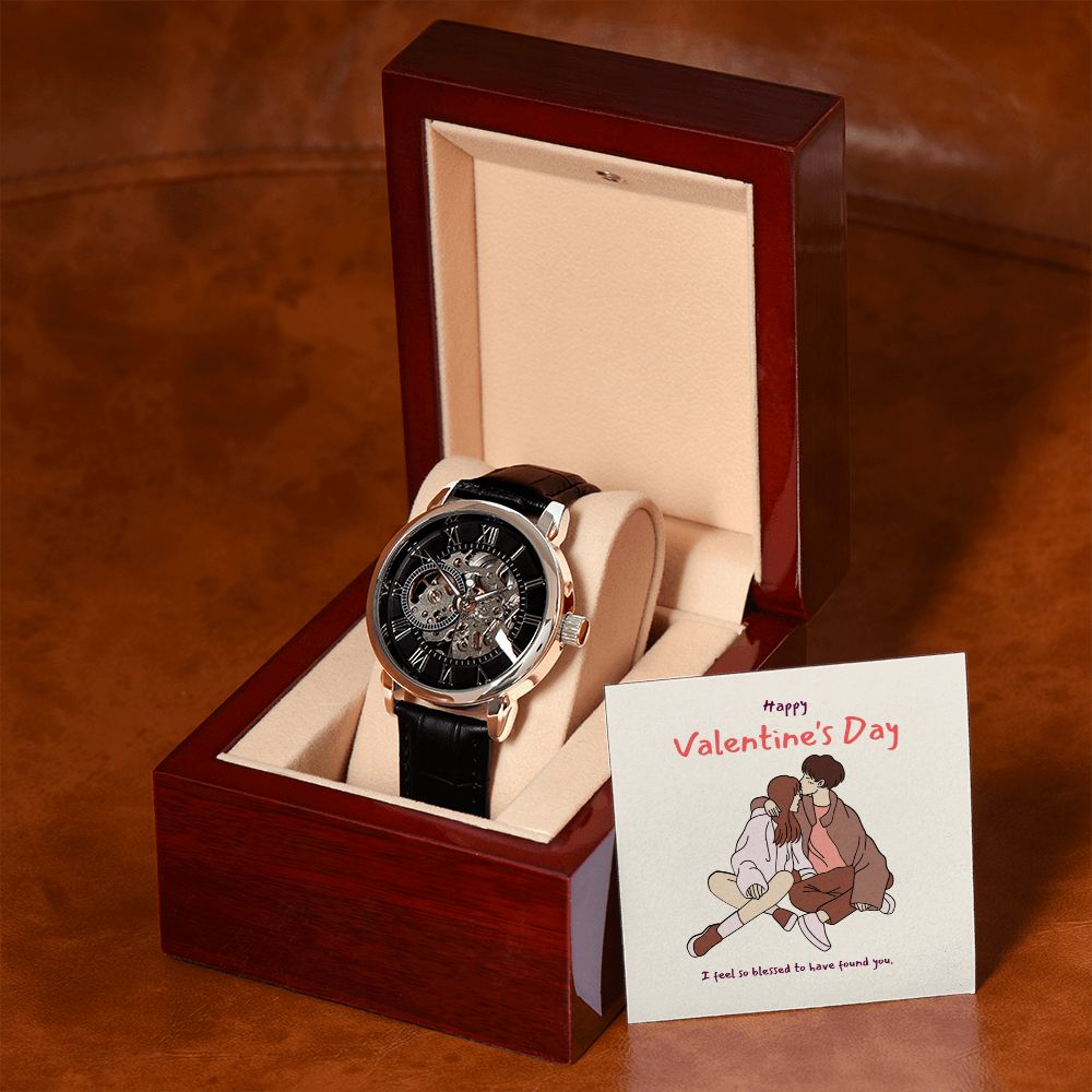 Happy Valentine's Day | I feel so bless to have found you - Men's Openwork Watch