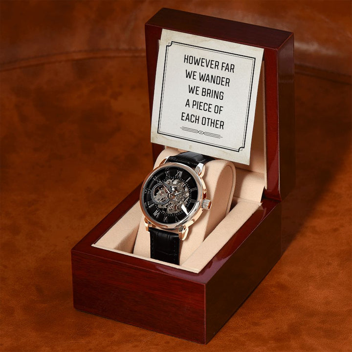To My Husband | However far we wander - Men's Openwork Watch