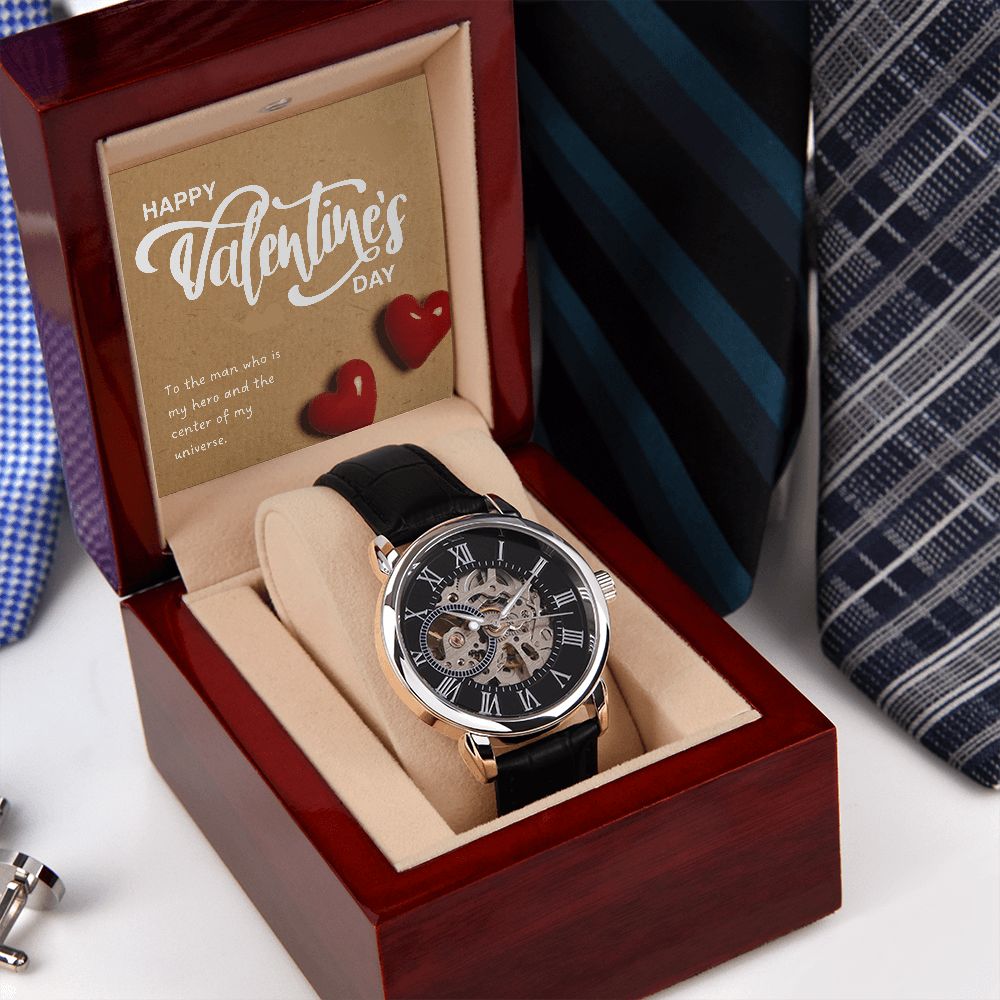 Happy Valentine's Day | You are My World - Men's Openwork Watch
