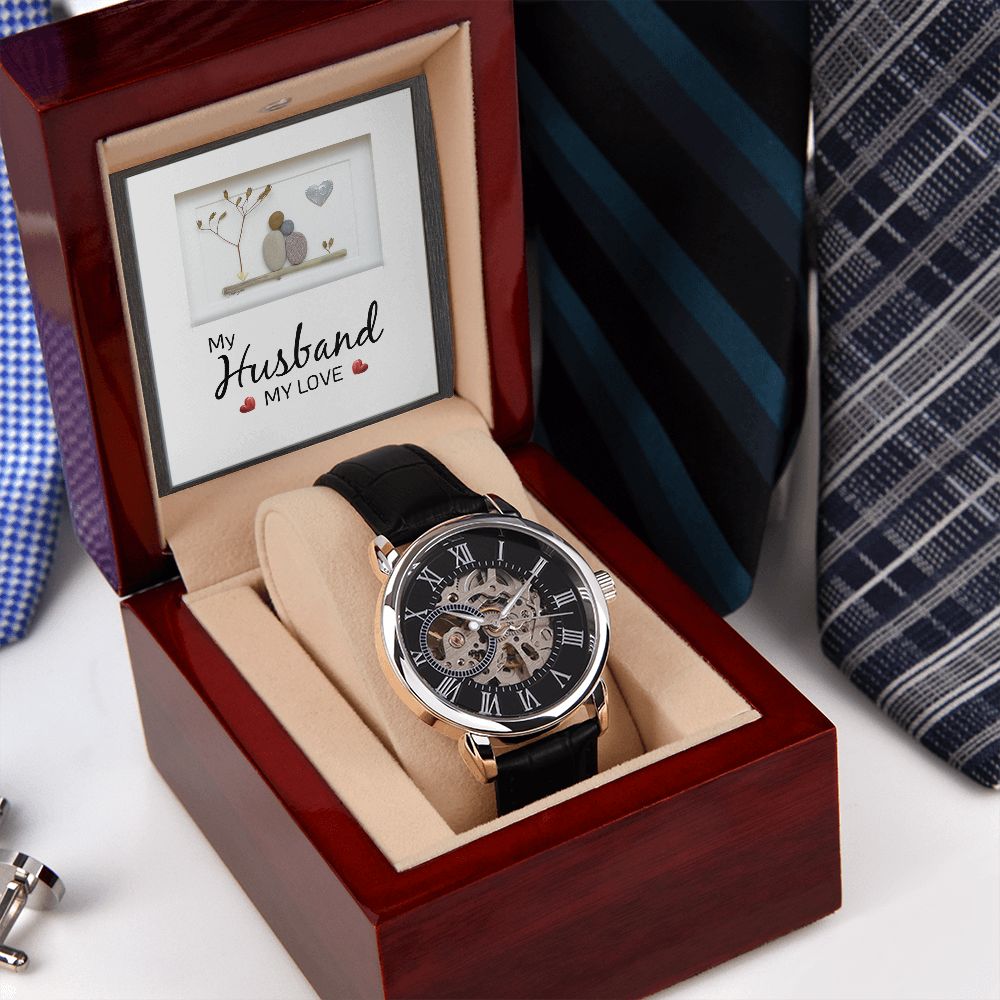 To My Husband | My Husband My Love - Men's Openwork Watch