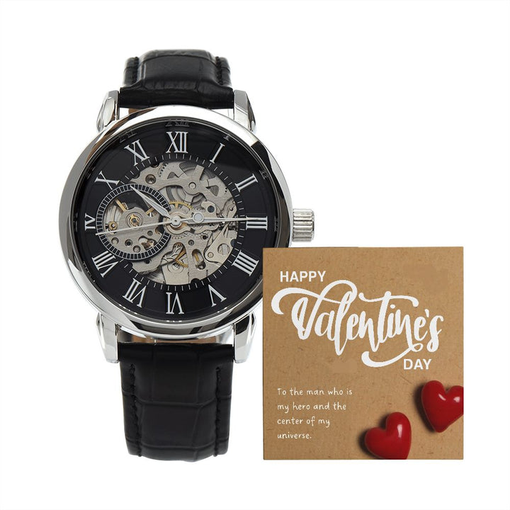 Happy Valentine's Day | Center of My Universe - Men's Openwork Watch