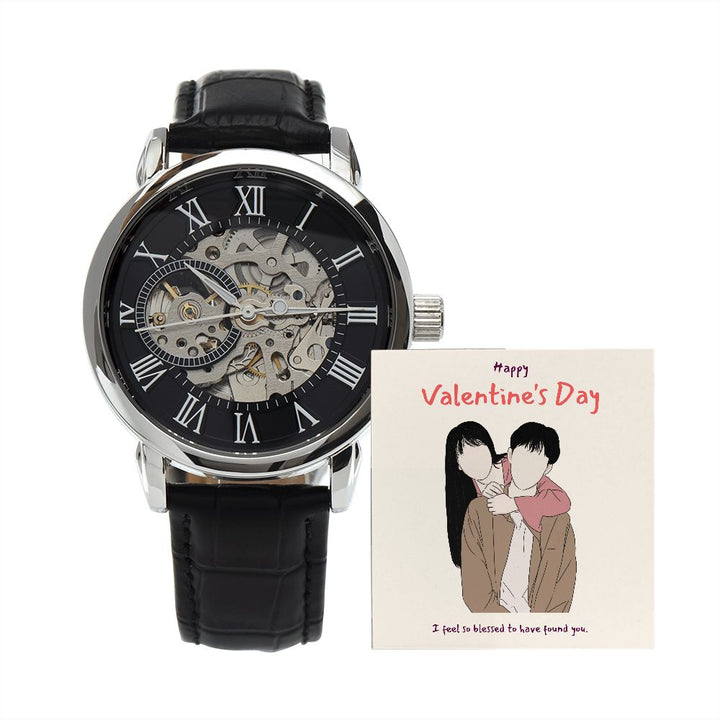 Happy Valentine's Day | Feel So Blessed -  Men's Openwork Watch