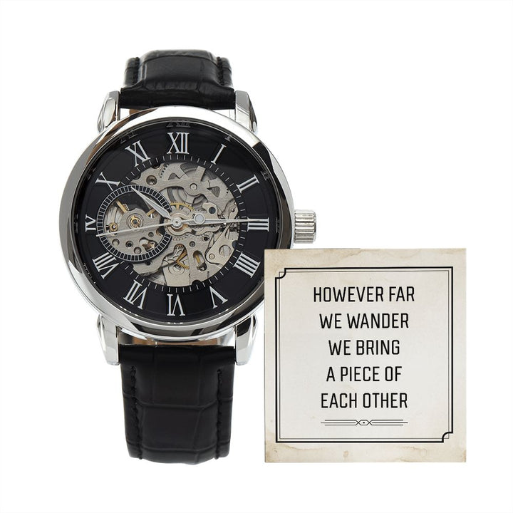To My Husband | However far we wander - Men's Openwork Watch
