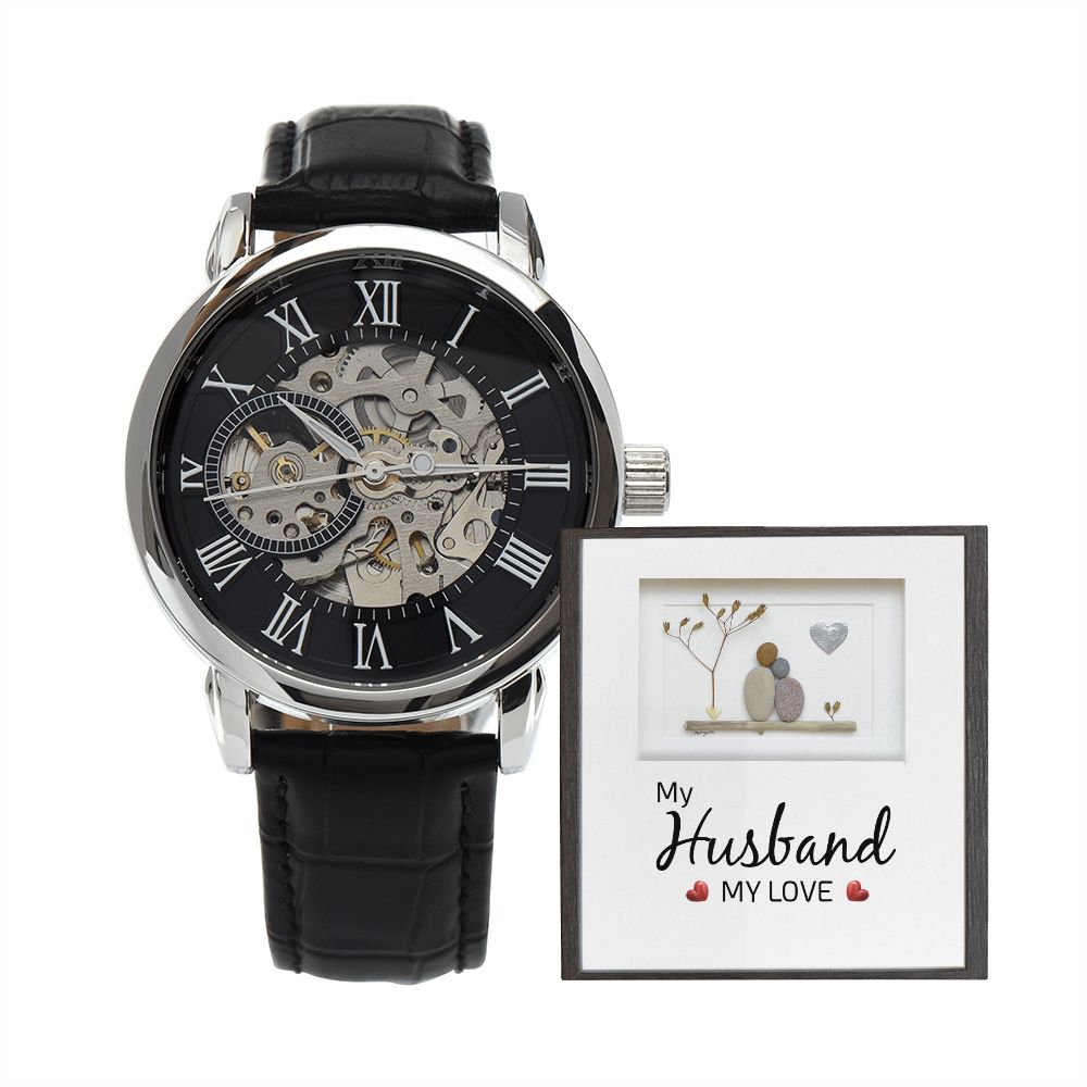 To My Husband | My Husband My Love - Men's Openwork Watch