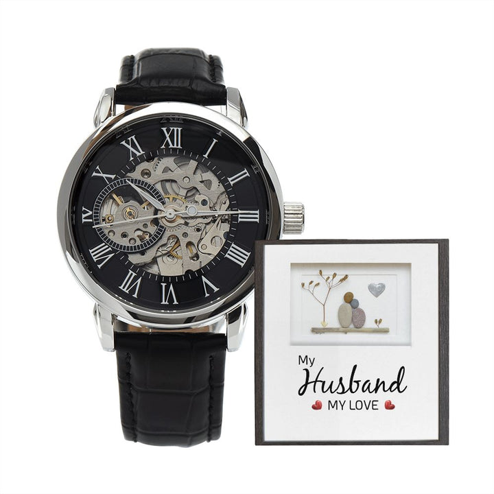To My Husband | My Husband My Love - Men's Openwork Watch