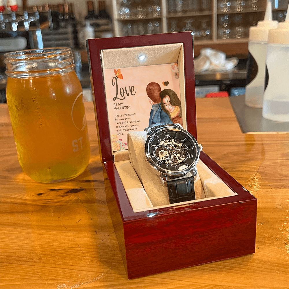 Love Be My Valentine | Equal in Love - Men's Openwork Watch