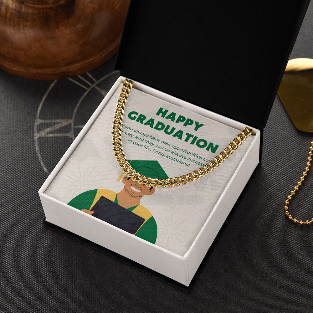 Happy Graduation | Graduation Success: Celebrating Your Hard Work - Cuban Link Chain