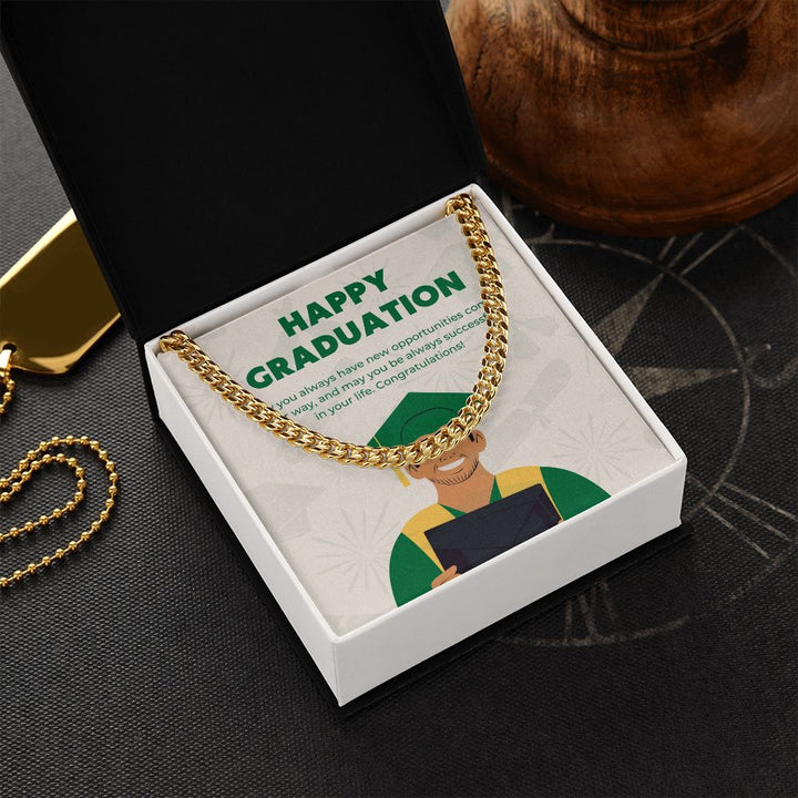 Happy Graduation | Graduation Success: Celebrating Your Hard Work - Cuban Link Chain