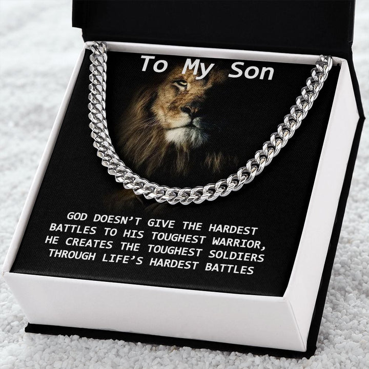 To My Son | God creates the toughest soldiers - Cuban Link Chain