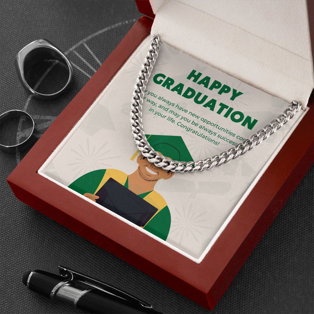 Happy Graduation | Graduation Success: Celebrating Your Hard Work - Cuban Link Chain