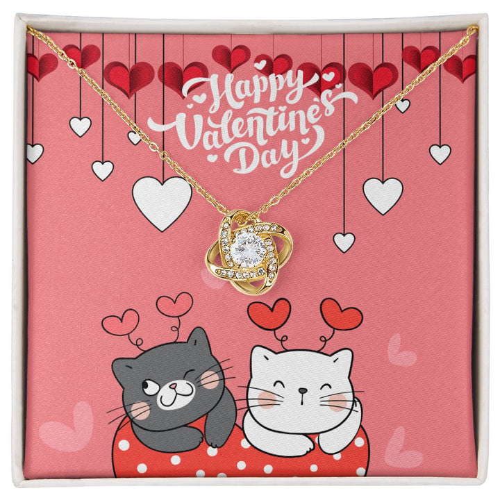 Happy Valentine's Day | I Can't Imagine My Life Without You - Love Knot Necklace