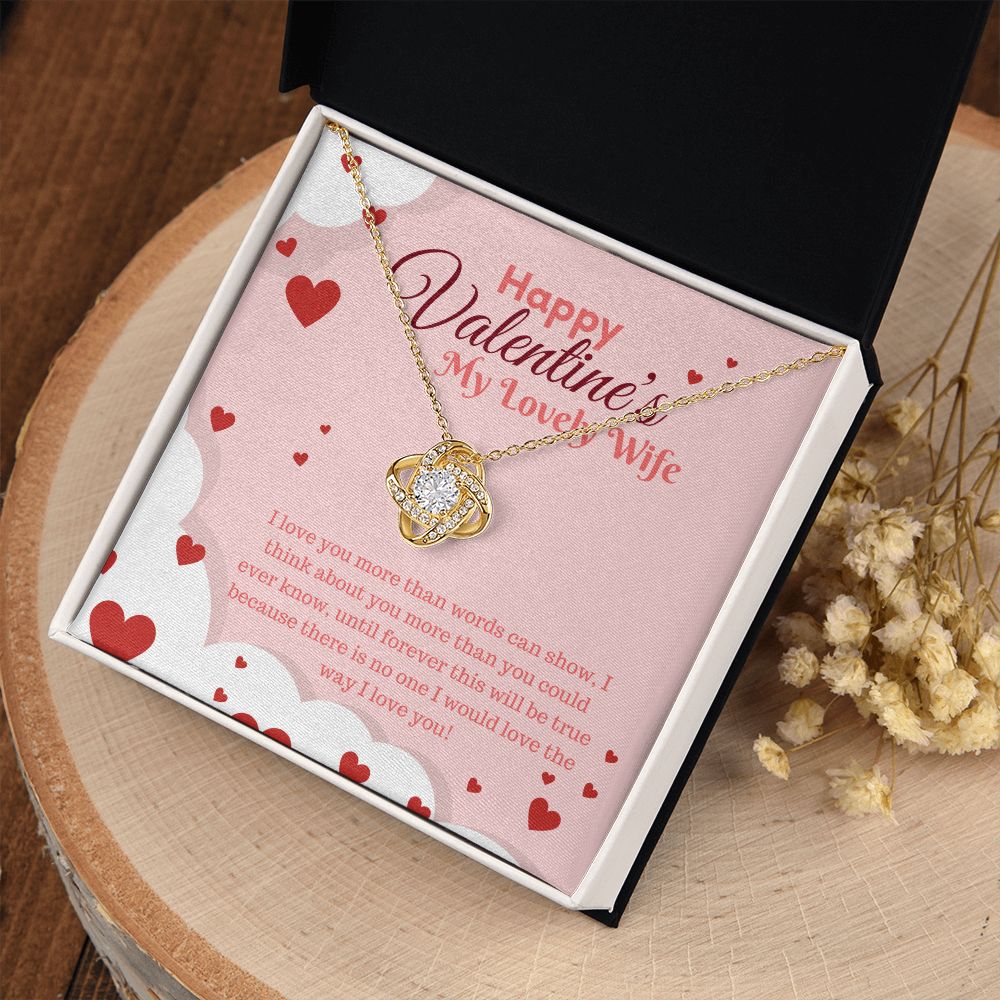 Happy Valentine's My Lovely Wife | Forever True - Love Knot Necklace