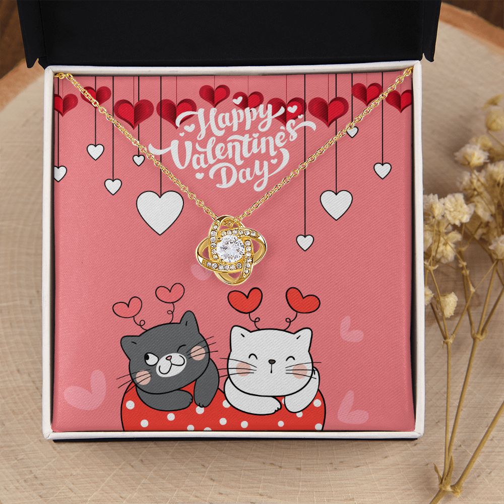 Happy Valentine's Day | I Can't Imagine My Life Without You - Love Knot Necklace