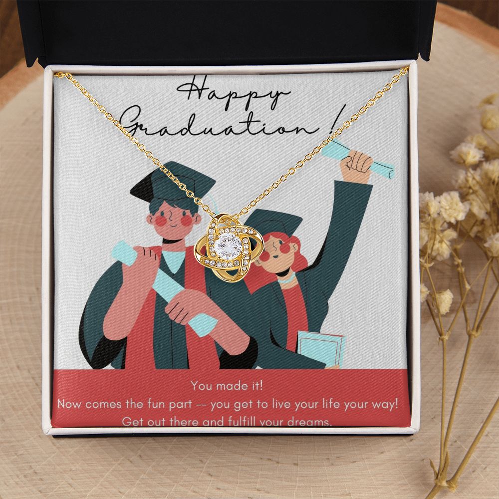 Happy Graduation | Best Wishes for the Future - Love Knot Necklace
