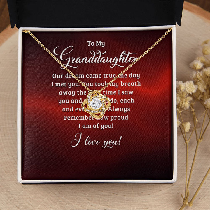 To My Granddaughter | The Day Our Dreams Came True - Love Knot Necklace