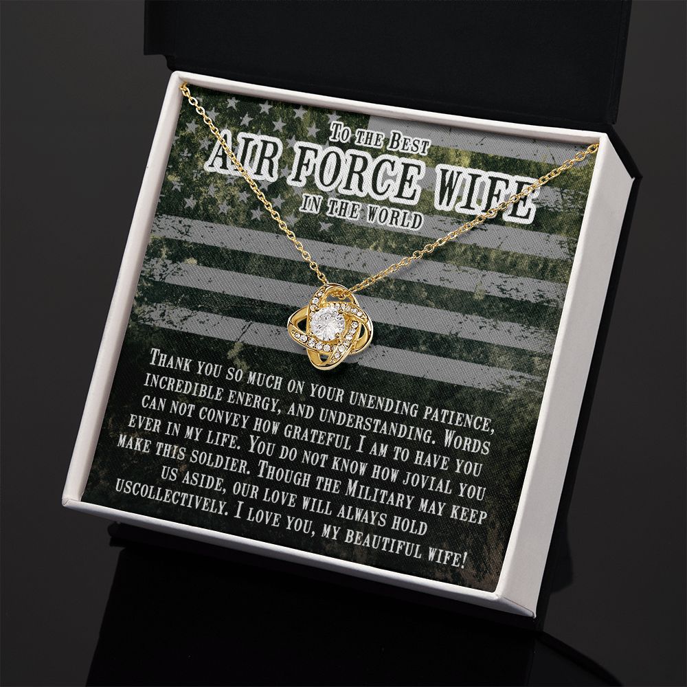 To My Air Force Wife | Forever in my heart, even when we're apart - Love Knot Necklace