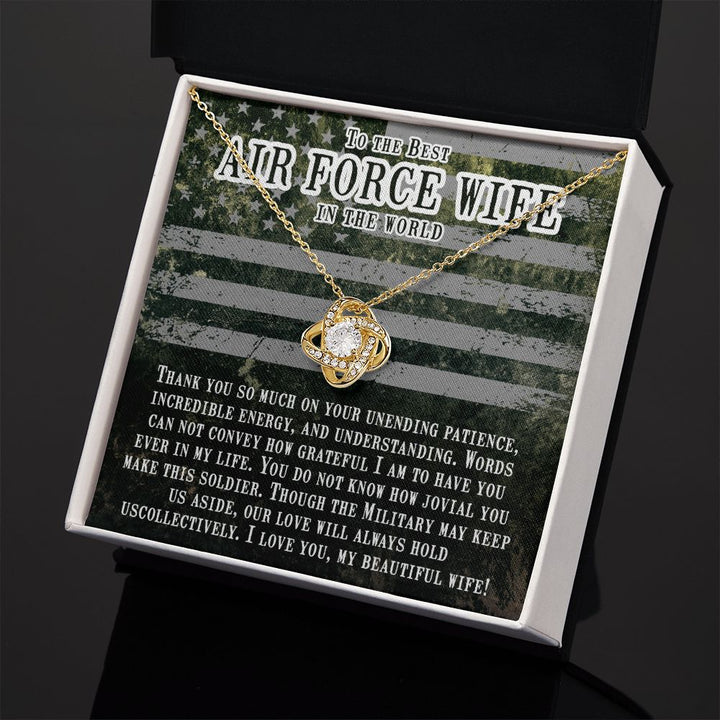 To My Air Force Wife | Forever in my heart, even when we're apart - Love Knot Necklace