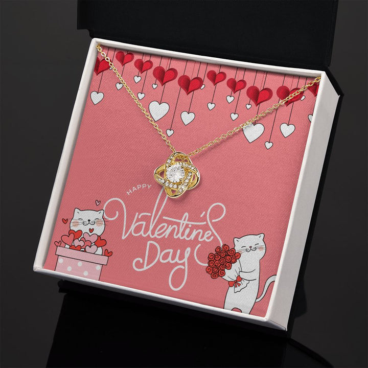 Happy Valentine's Day | I'm So Lucky to Have You - Love Knot Necklace