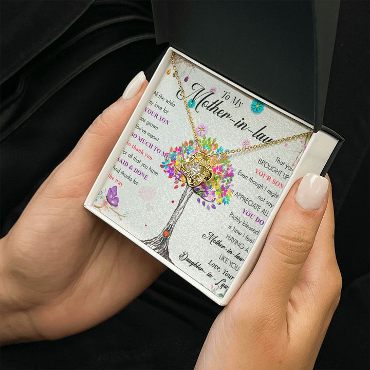 To My Mother-in-Law | So grateful to have you in our lives - Love Knot Necklace