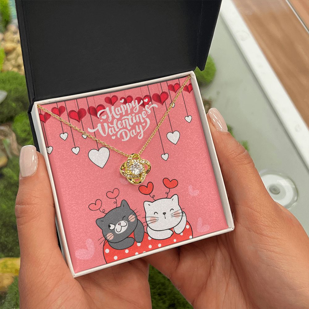 Happy Valentine's Day | I Can't Imagine My Life Without You - Love Knot Necklace