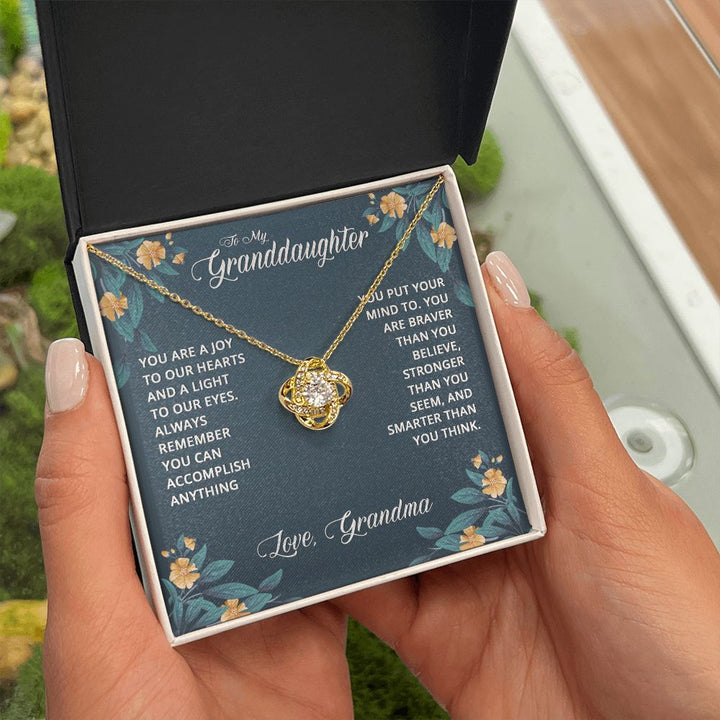 To My Granddaughter | With Love to My Precious Granddaughter - Love Knot Necklace