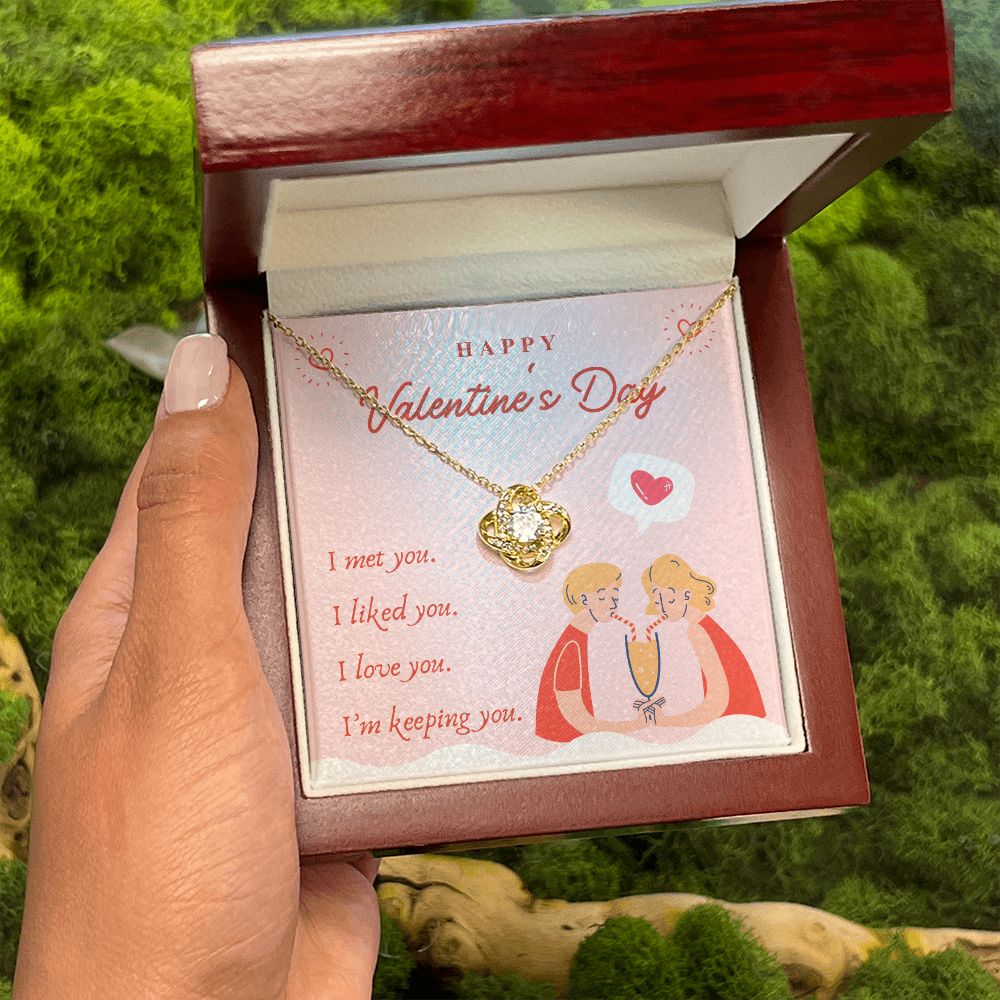 Happy Valentine's Day | Never Letting Go - Love Knot Necklace