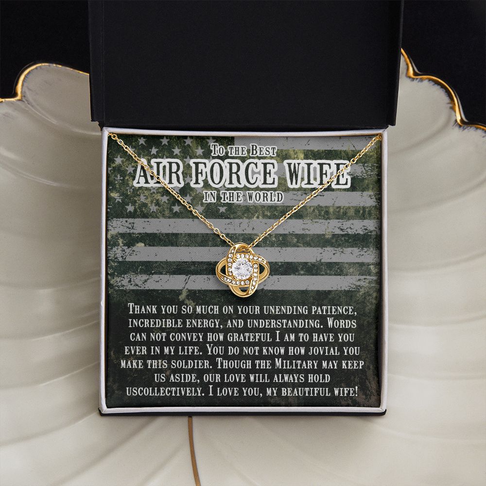 To My Air Force Wife | Forever in my heart, even when we're apart - Love Knot Necklace