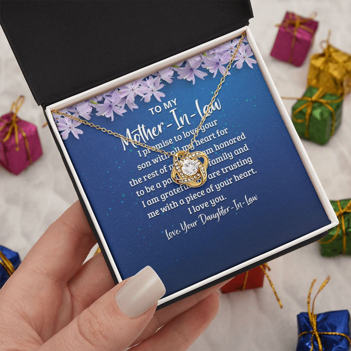 To My Mother-in-Law | A Treasure to Behold, A Love to Unfold - Love Knot Necklace