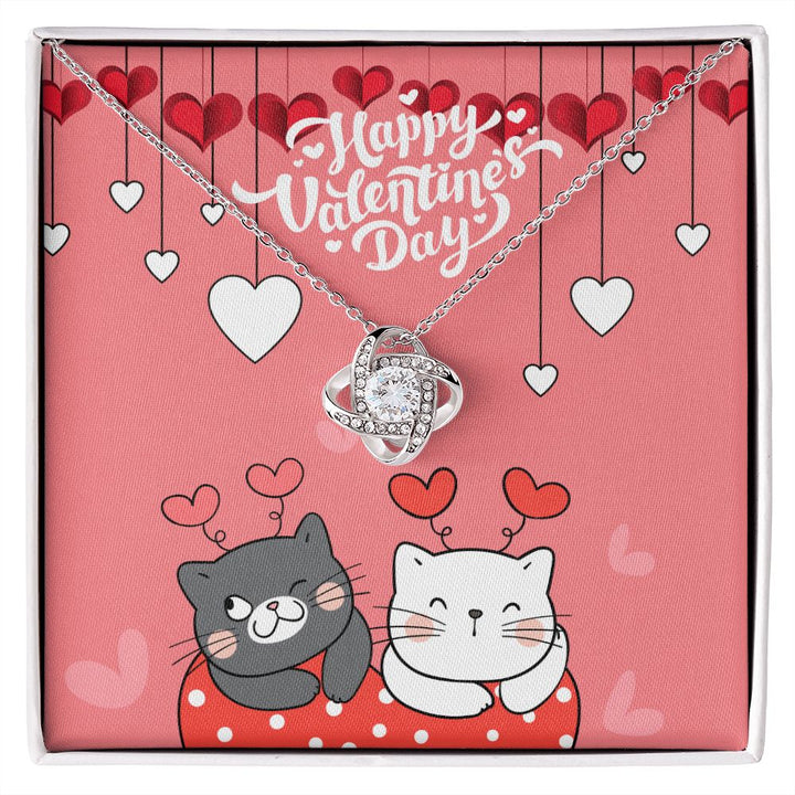 Happy Valentine's Day | I Can't Imagine My Life Without You - Love Knot Necklace