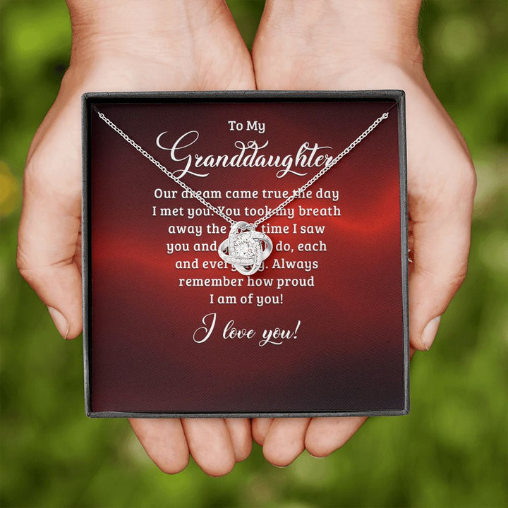To My Granddaughter | The Day Our Dreams Came True - Love Knot Necklace