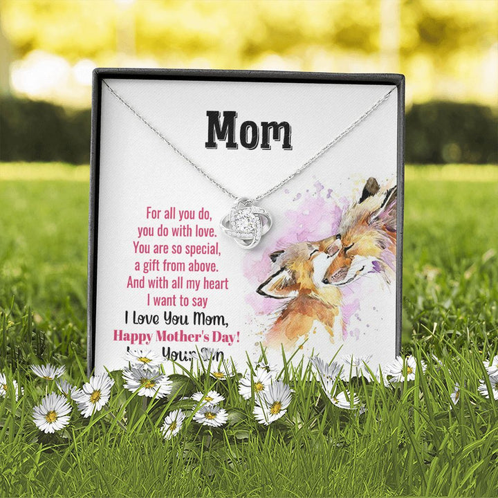 To My Mom | With All My Heart - Love Knot Necklace