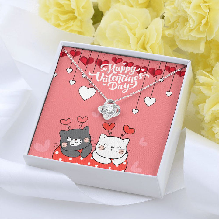 Happy Valentine's Day | I Can't Imagine My Life Without You - Love Knot Necklace