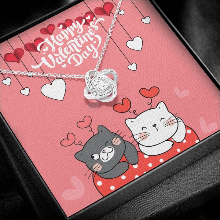 Happy Valentine's Day | I Can't Imagine My Life Without You - Love Knot Necklace